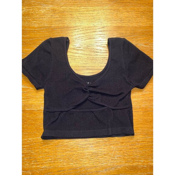 Seamless Seriously Soft Aeropostale Black Crop Top S - Picture 1 of 5